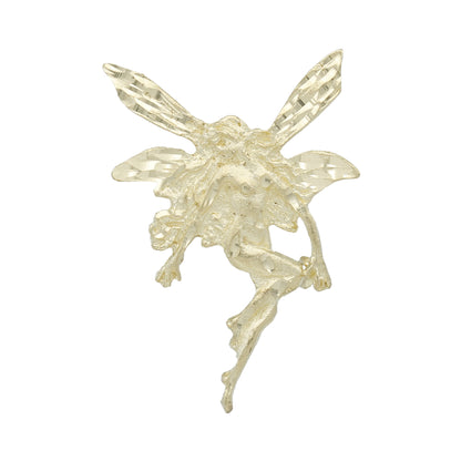 14k Yellow Gold Fairy Charm Pendant