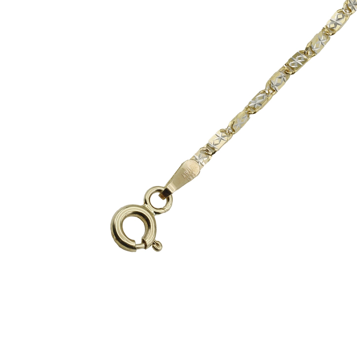 14k Two-Tone Diamond-Cut Mirror Chain 1.65 mm