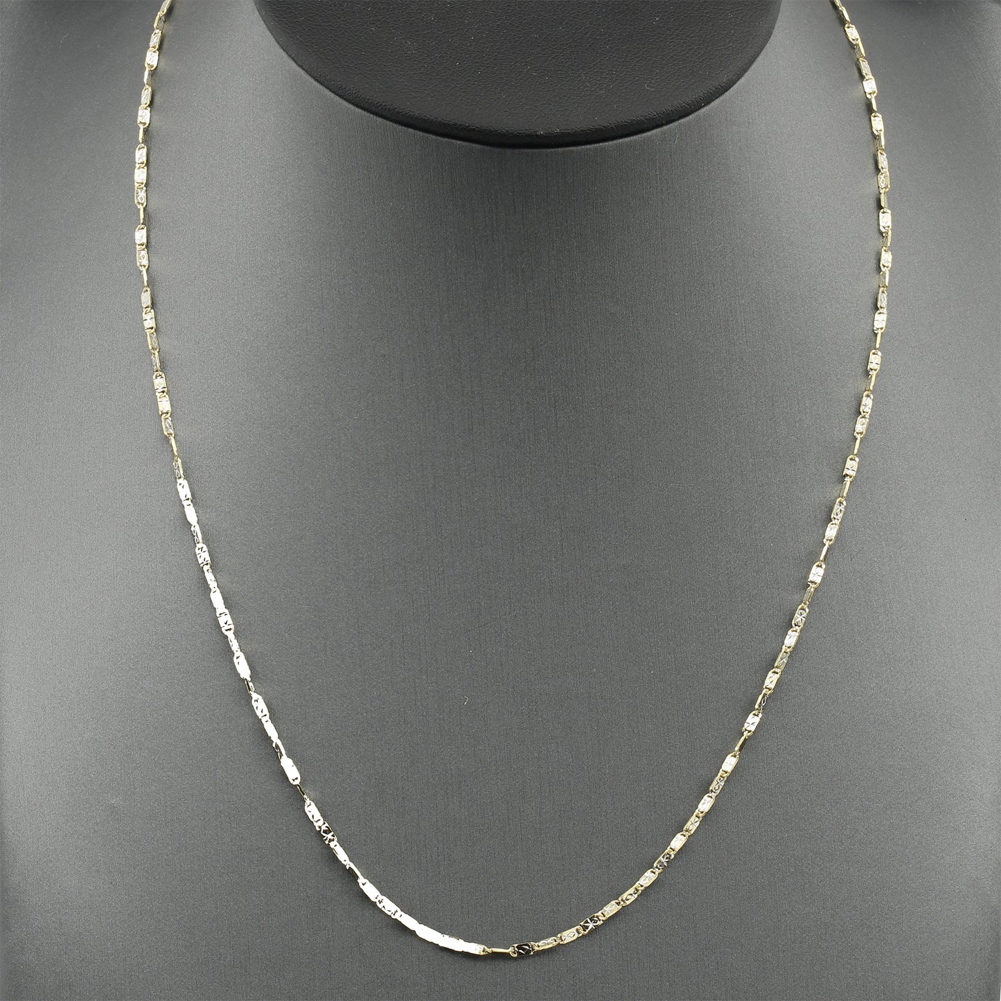 14k Two-Tone Diamond-Cut Mirror Chain 1.65 mm