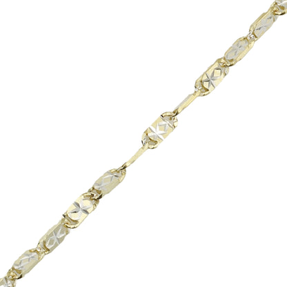 14k Two-Tone Diamond-Cut Mirror Chain 1.65 mm