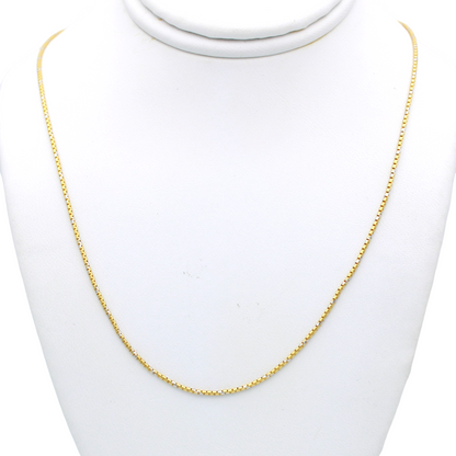 14k Two-Tone Boxed Snake Chain - 0.95 mm