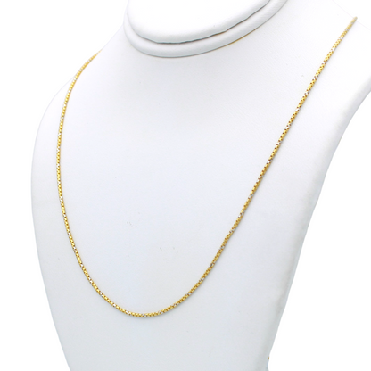 14k Two-Tone Boxed Snake Chain - 0.95 mm