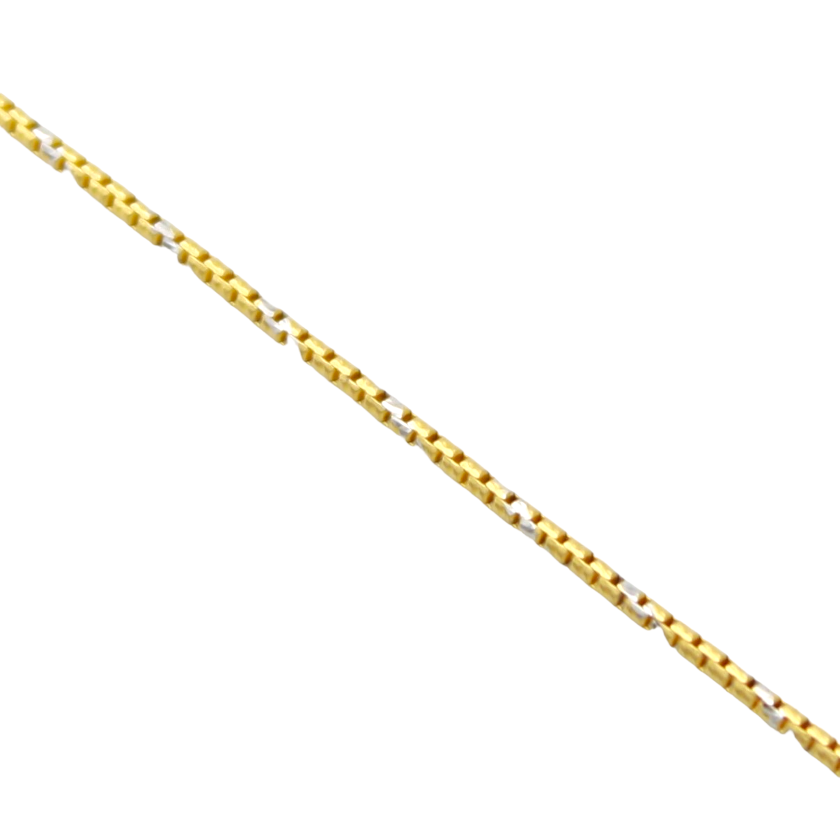 14k Two-Tone Boxed Snake Chain - 0.95 mm