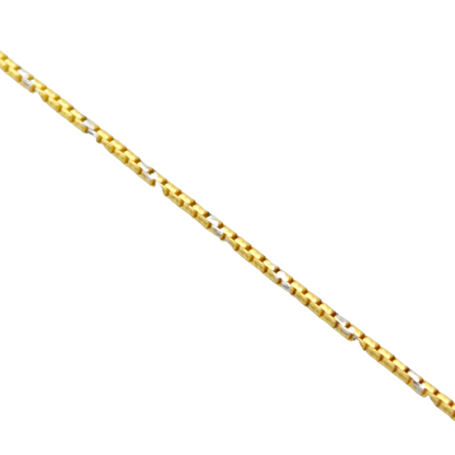 14k Two-Tone Boxed Snake Chain - 0.95 mm