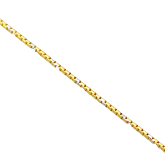 14k Two-Tone Boxed Snake Chain - 0.95 mm