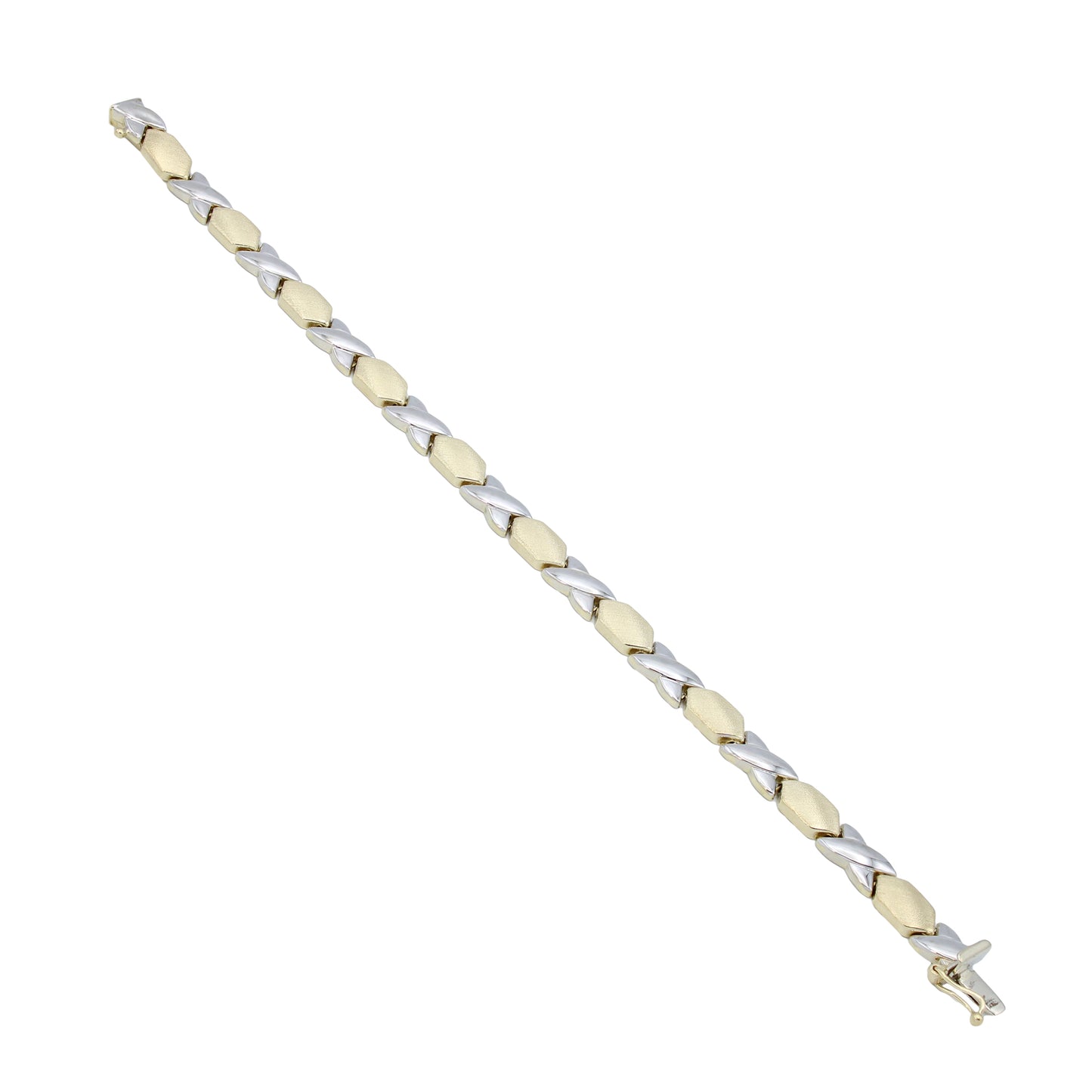 14k Two-Tone Gold X & O Bracelet