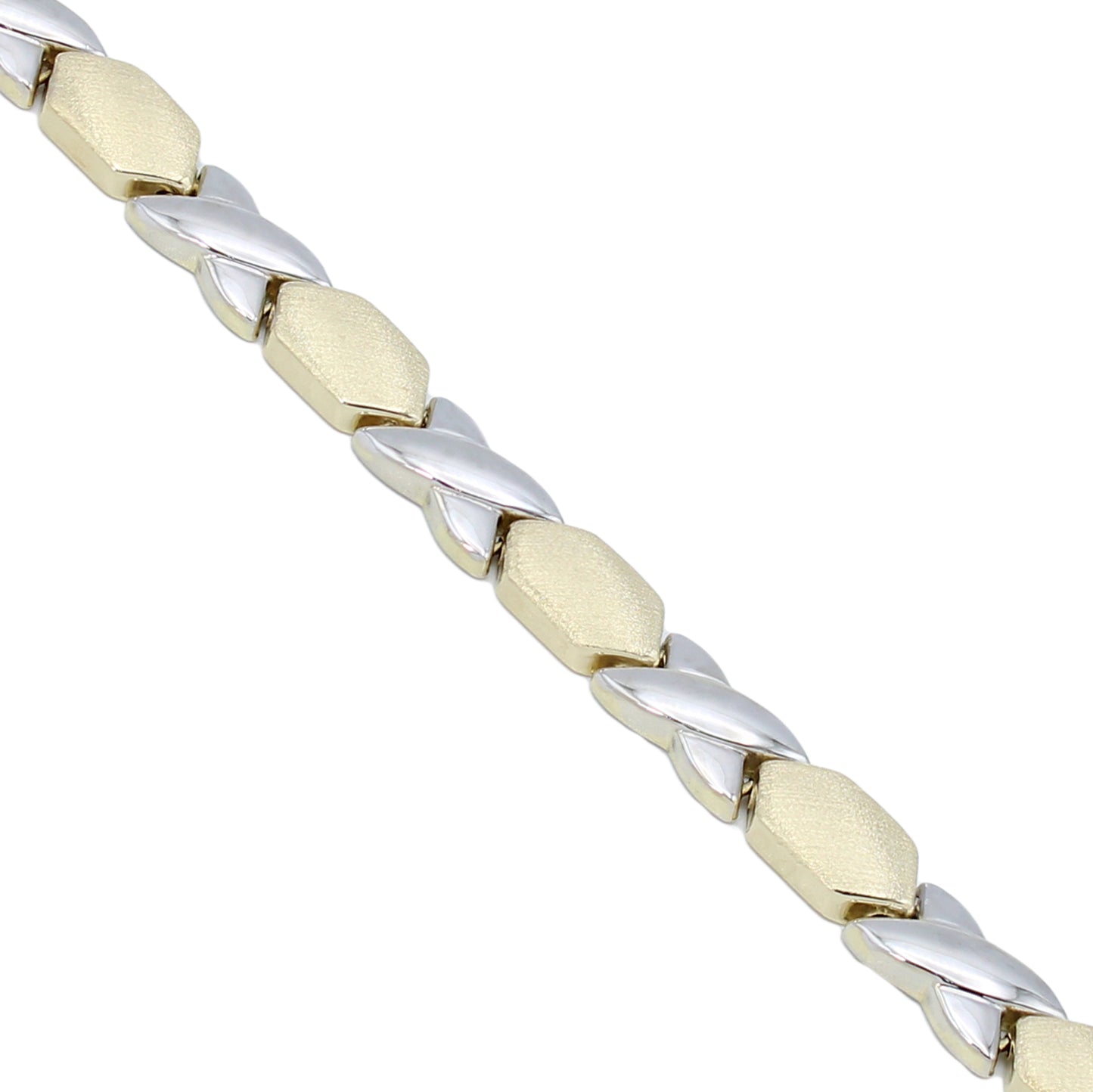 14k Two-Tone Gold X & O Bracelet