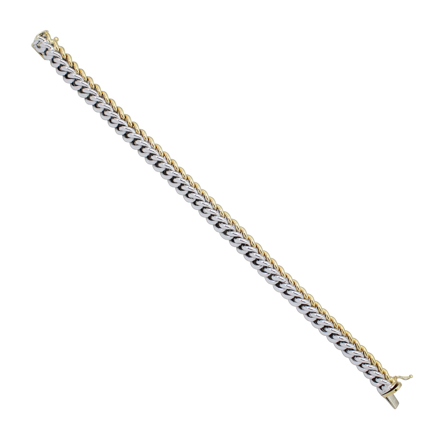 14k Two-Tone Fancy Franco Style Bracelet