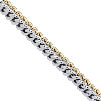 14k Two-Tone Fancy Franco Style Bracelet