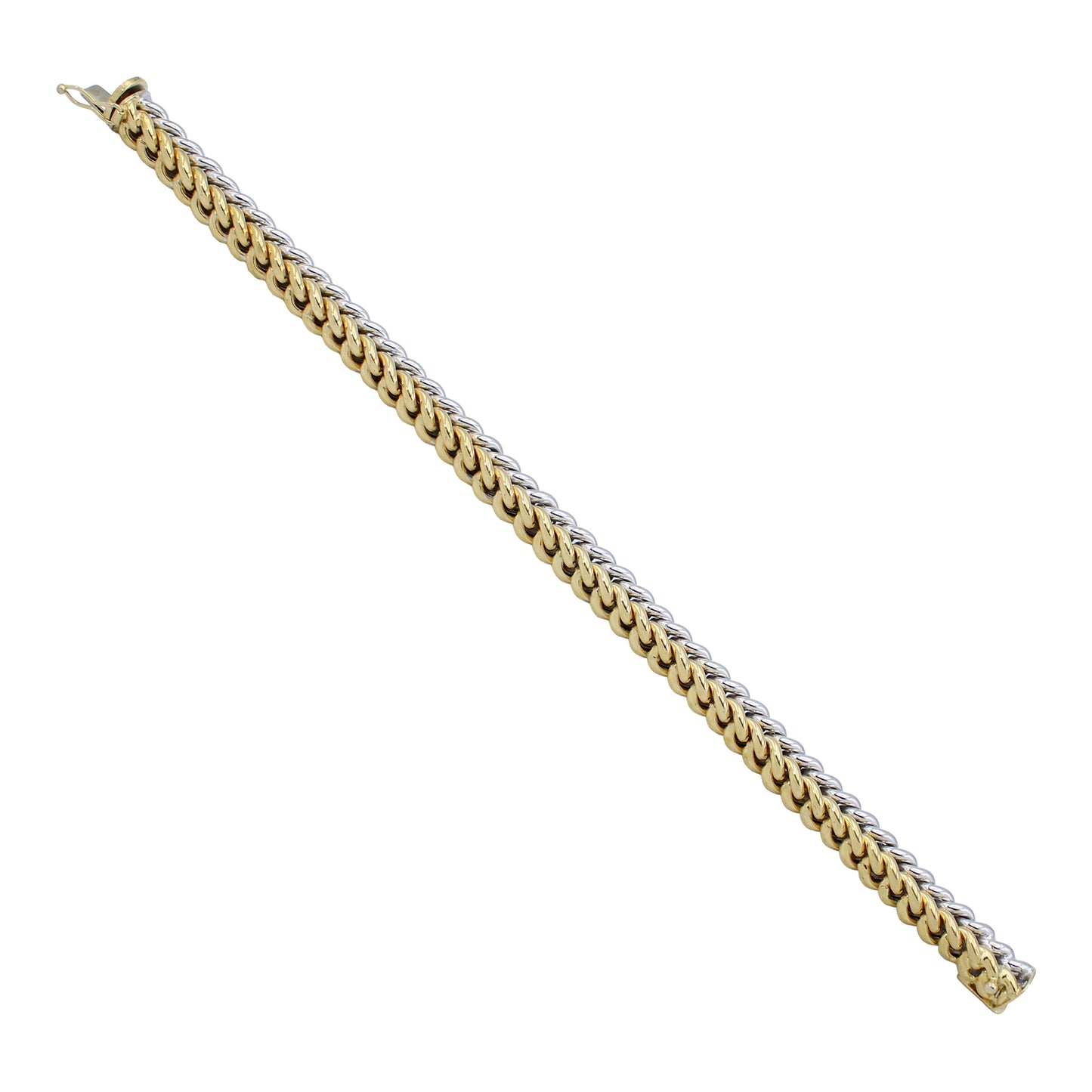 14k Two-Tone Fancy Franco Style Bracelet