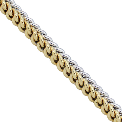 14k Two-Tone Fancy Franco Style Bracelet