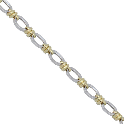 14k Two-Tone Gold Polished Circle Link Style Bracelet