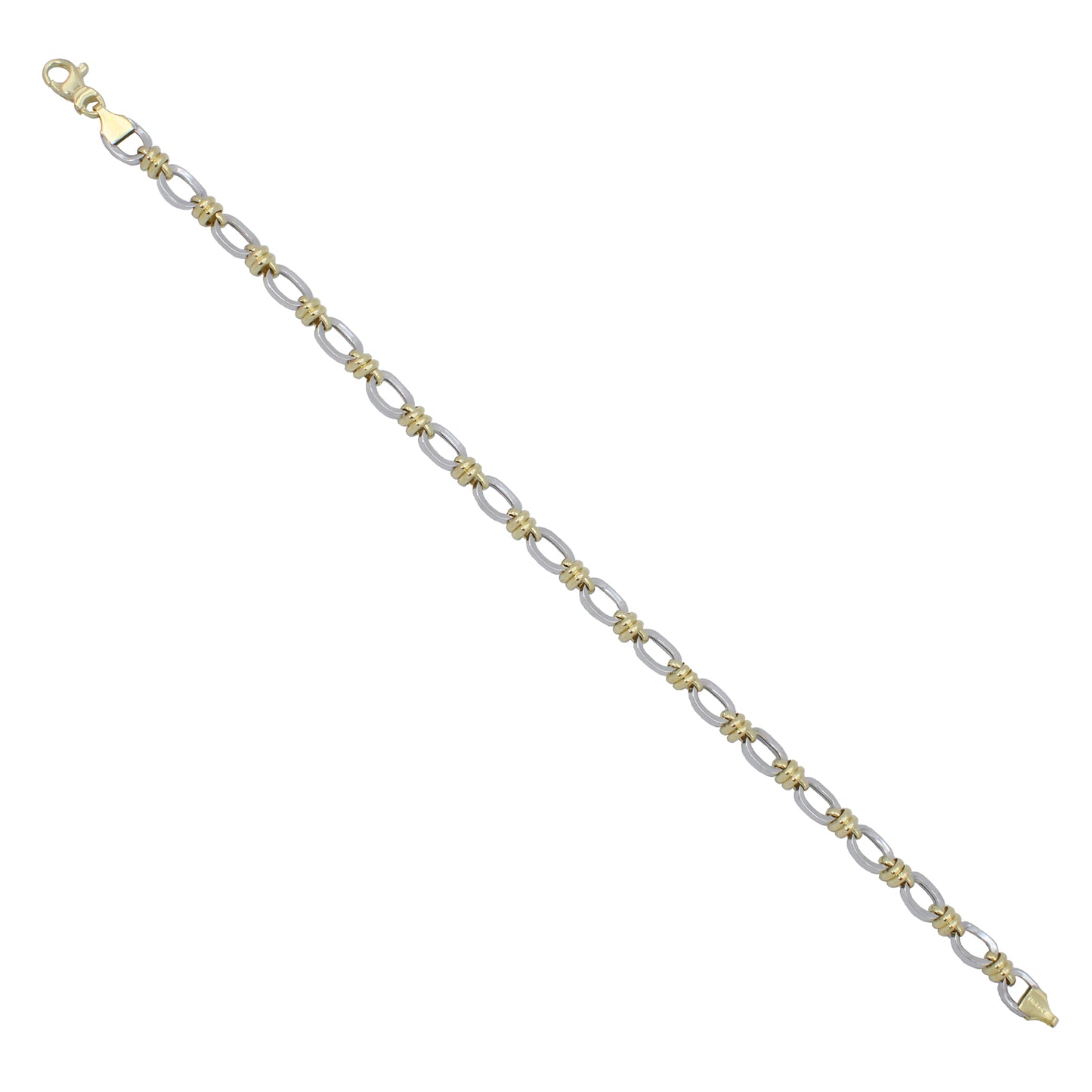 14k Two-Tone Gold Polished Circle Link Style Bracelet