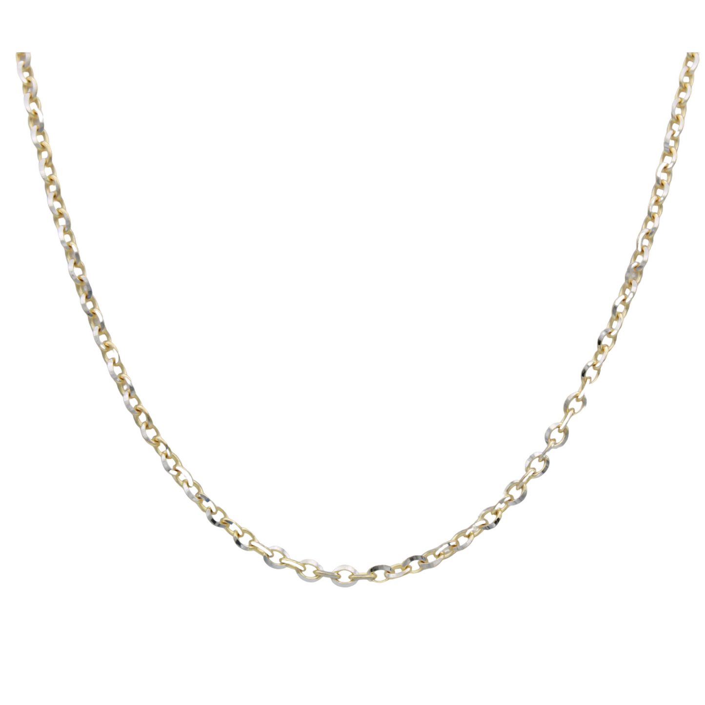 14k Two-Tone Cable Link Chain 2.40 mm