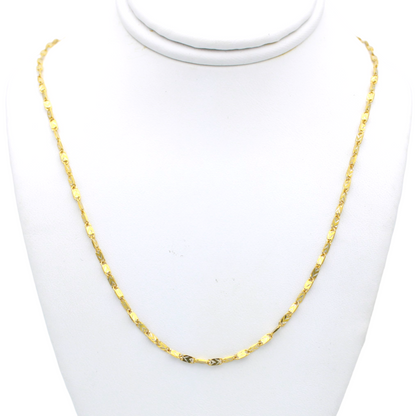 14k Two-Tone Diamond-Cut Mirror Chain 1.65 mm