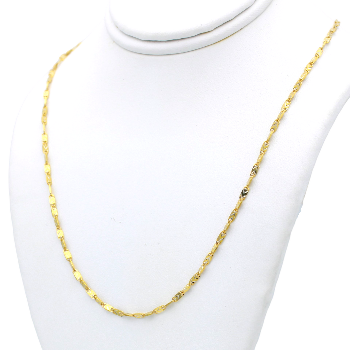 14k Two-Tone Diamond-Cut Mirror Chain 1.65 mm