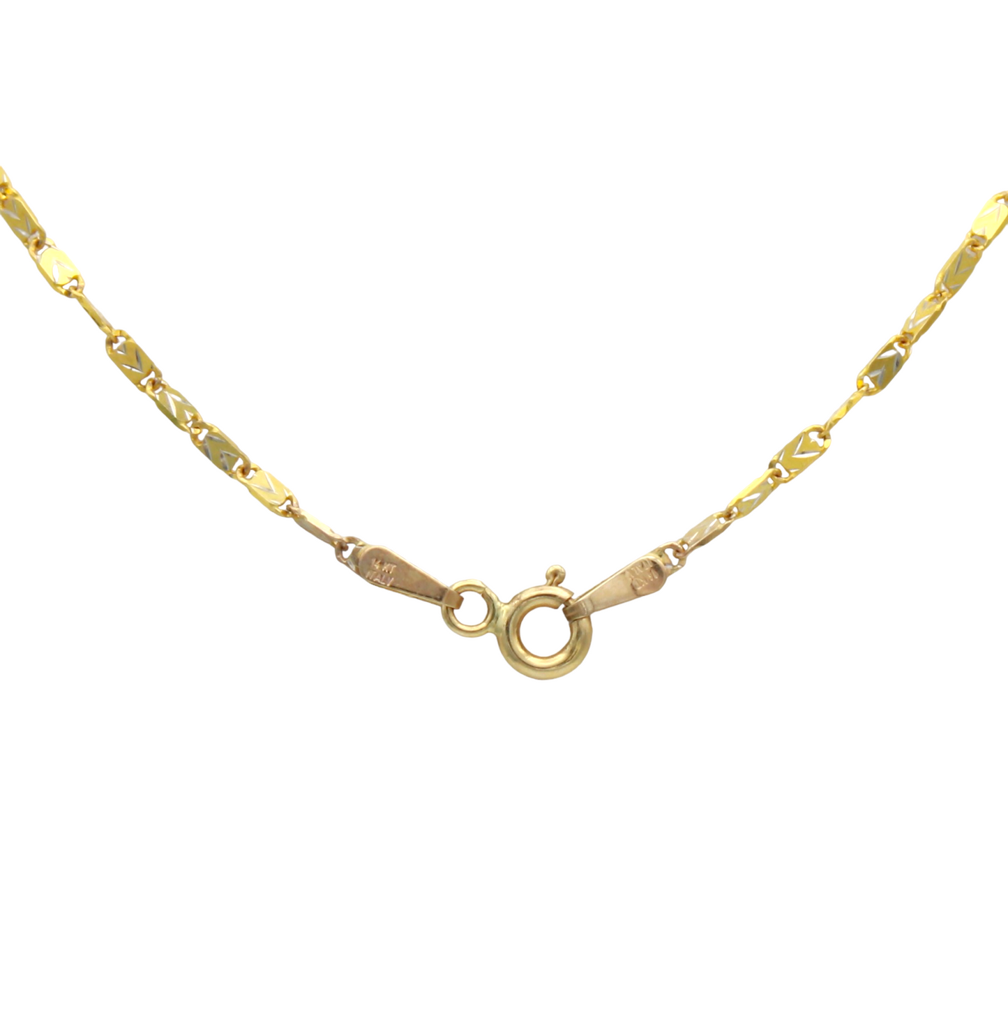 14k Two-Tone Diamond-Cut Mirror Chain 1.65 mm