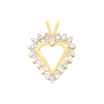 14k Two-Tone Diamond Heart Pendant