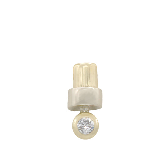 14k Two-Tone Gold Fancy Solitaire Diamond Pendant