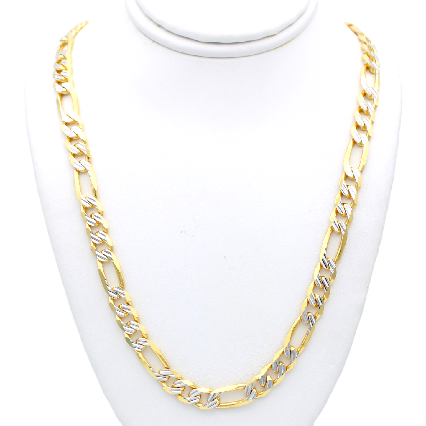 14k Two-Tone Fancy Figaro Link Chain - 5.85 mm