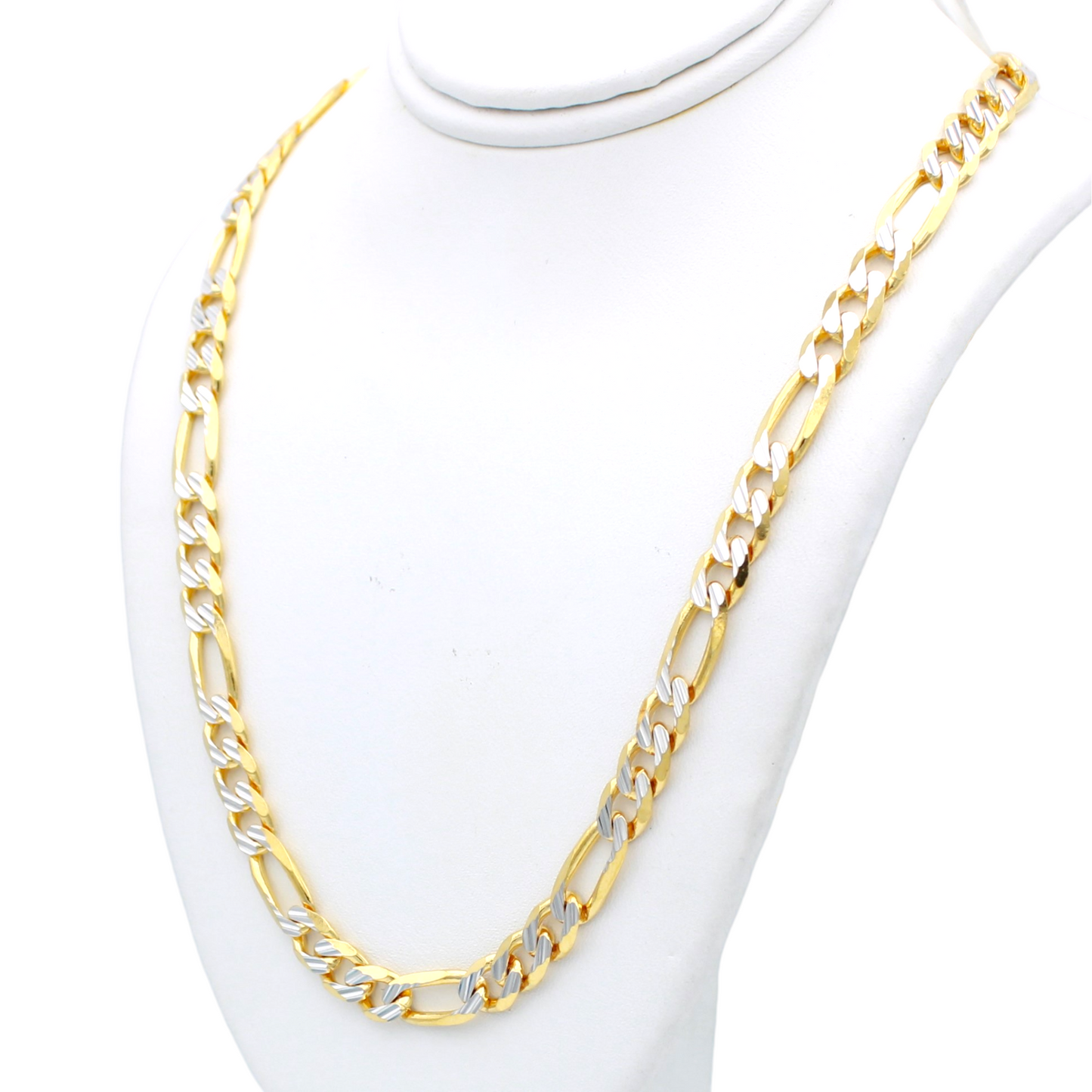 14k Two-Tone Fancy Figaro Link Chain - 5.85 mm