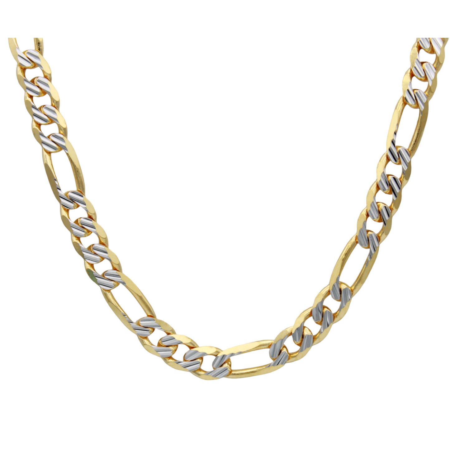 14k Two-Tone Fancy Figaro Link Chain - 5.85 mm