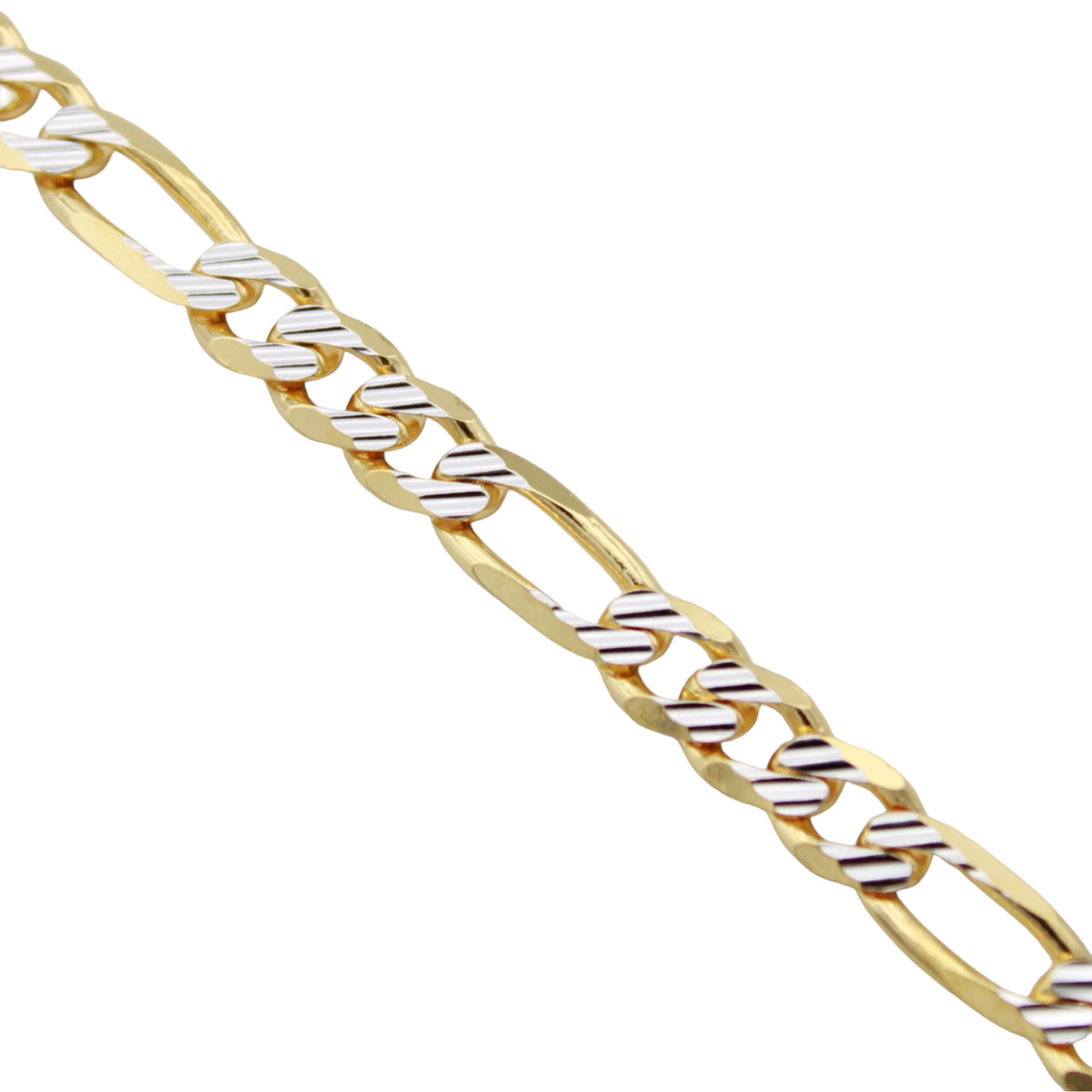 14k Two-Tone Fancy Figaro Link Chain - 5.85 mm