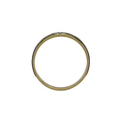 14k Two-Tone Gold Diamond Cross Wedding Band