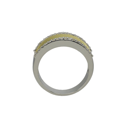 14k Two-Tone Gold Polished Diamond Wedding Band