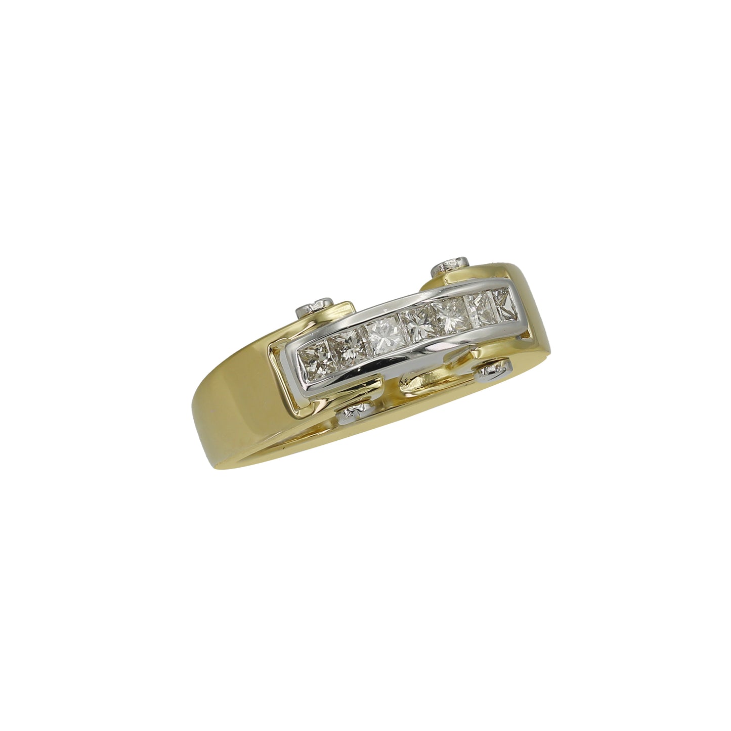 14k Two-Tone Gold Princess-Cut Diamond Ring