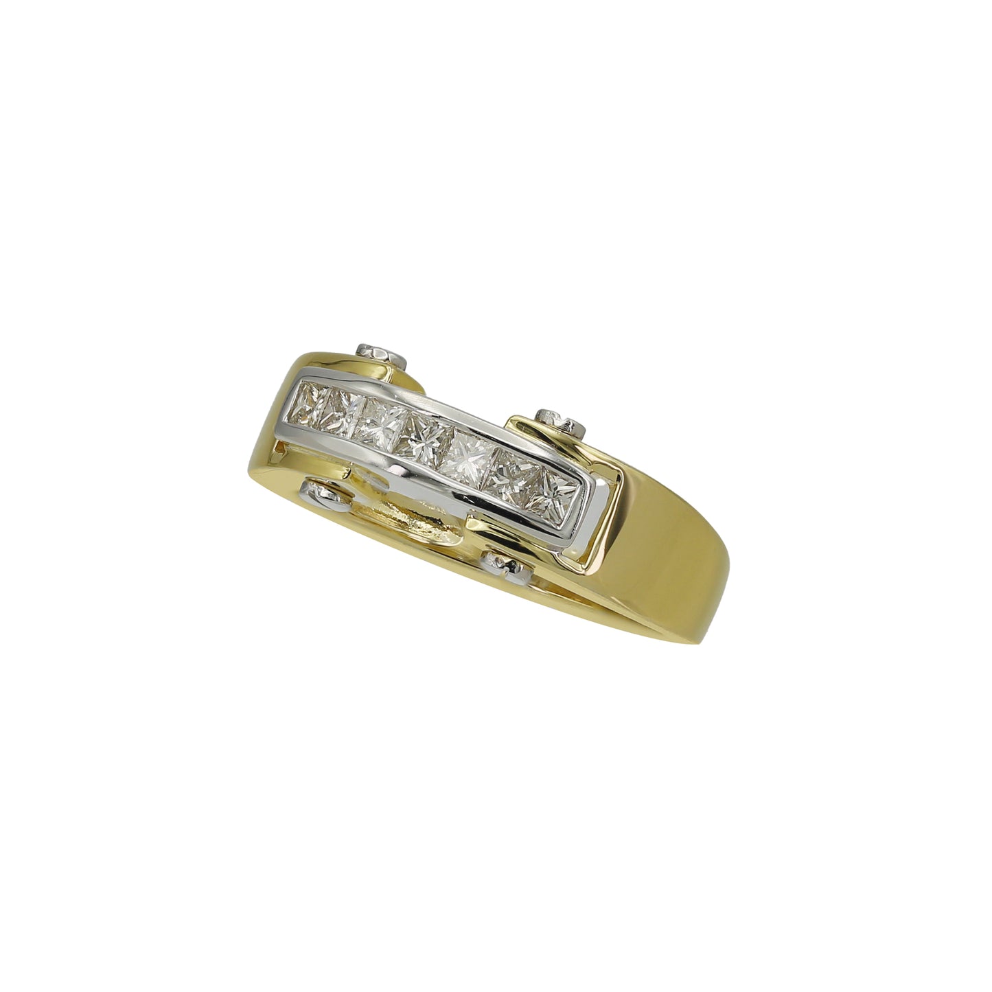 14k Two-Tone Gold Princess-Cut Diamond Ring