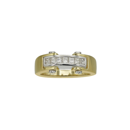 14k Two-Tone Gold Princess-Cut Diamond Ring