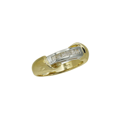 14k Two-Tone Gold Fancy Princess-Cut Diamond Ring