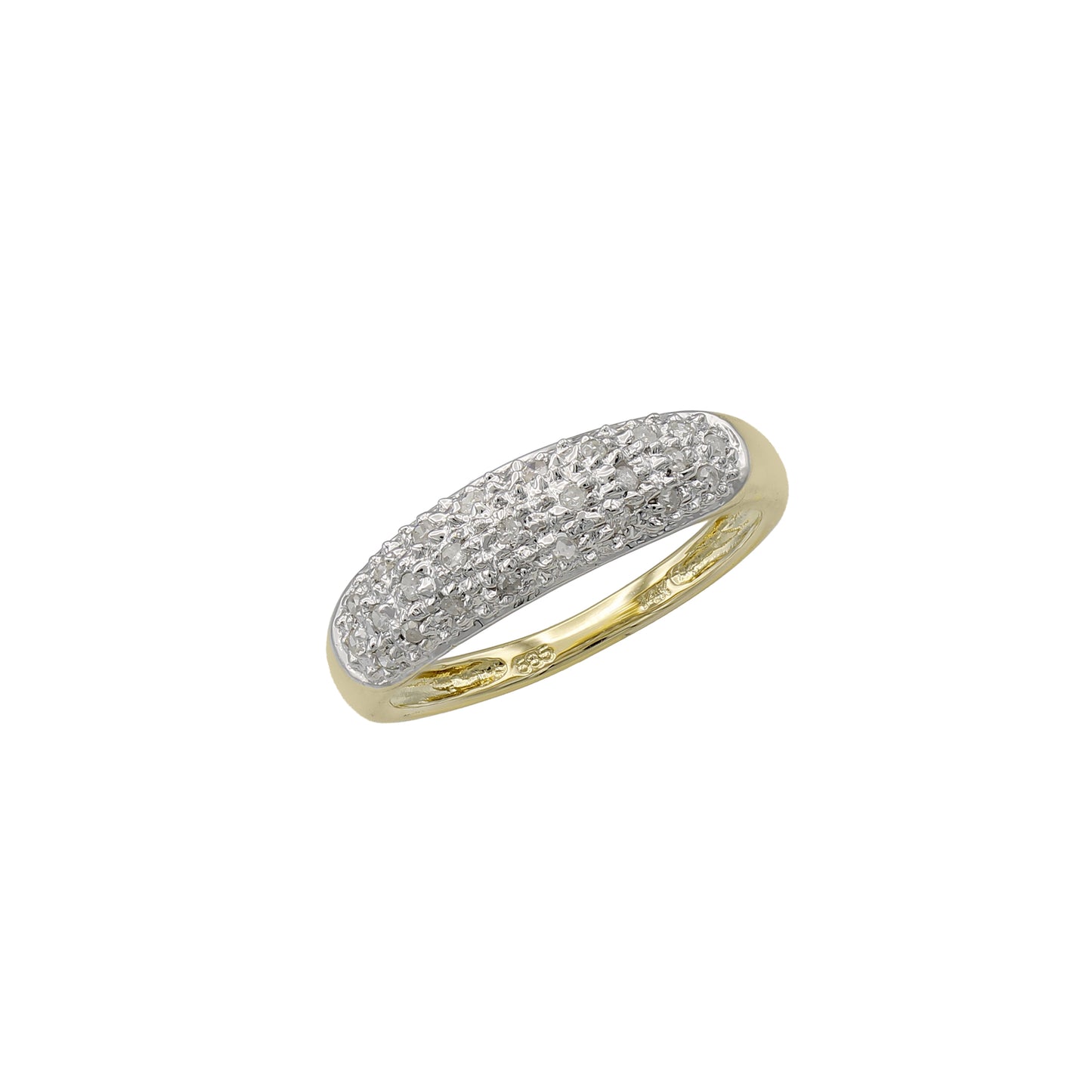 14k Two-Tone Gold Pave Diamond Wedding Band