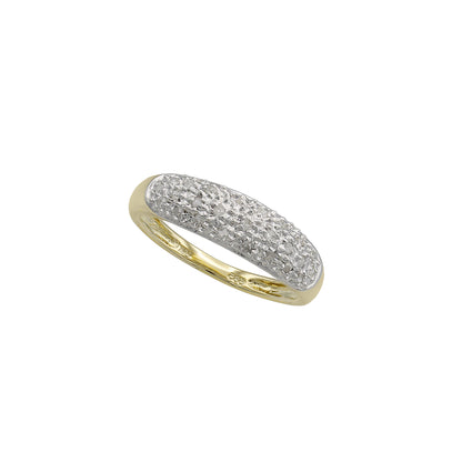 14k Two-Tone Gold Pave Diamond Wedding Band