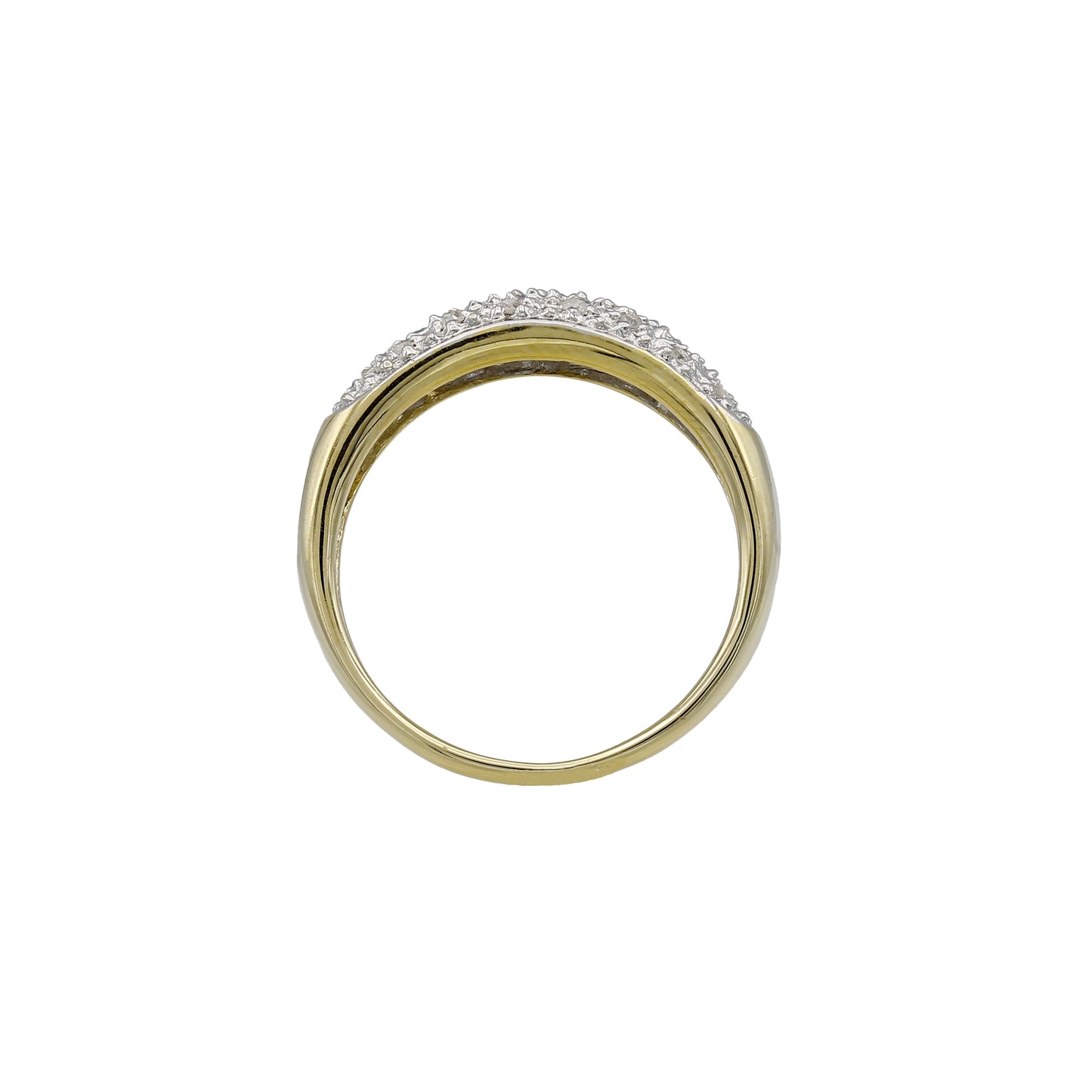 14k Two-Tone Gold Pave Diamond Wedding Band