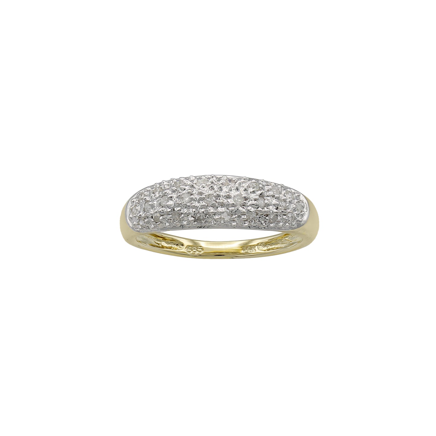 14k Two-Tone Gold Pave Diamond Wedding Band