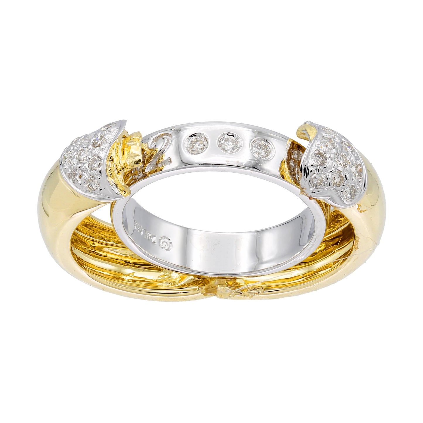 14k Two-Tone Diamond Y2K Ring - 0.27ct TDW