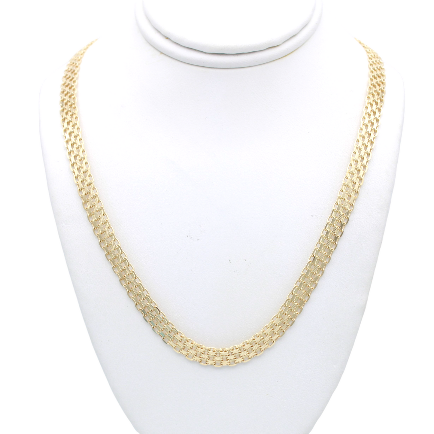 14k 3-Row Bismark Necklace - 5.70 mm