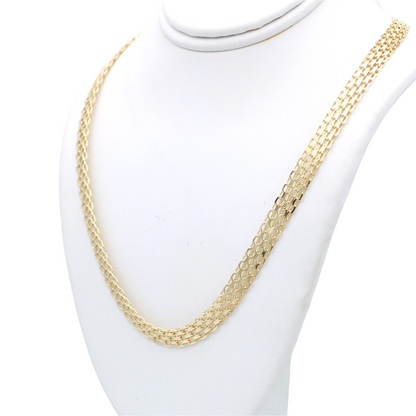 14k 3-Row Bismark Necklace - 5.70 mm