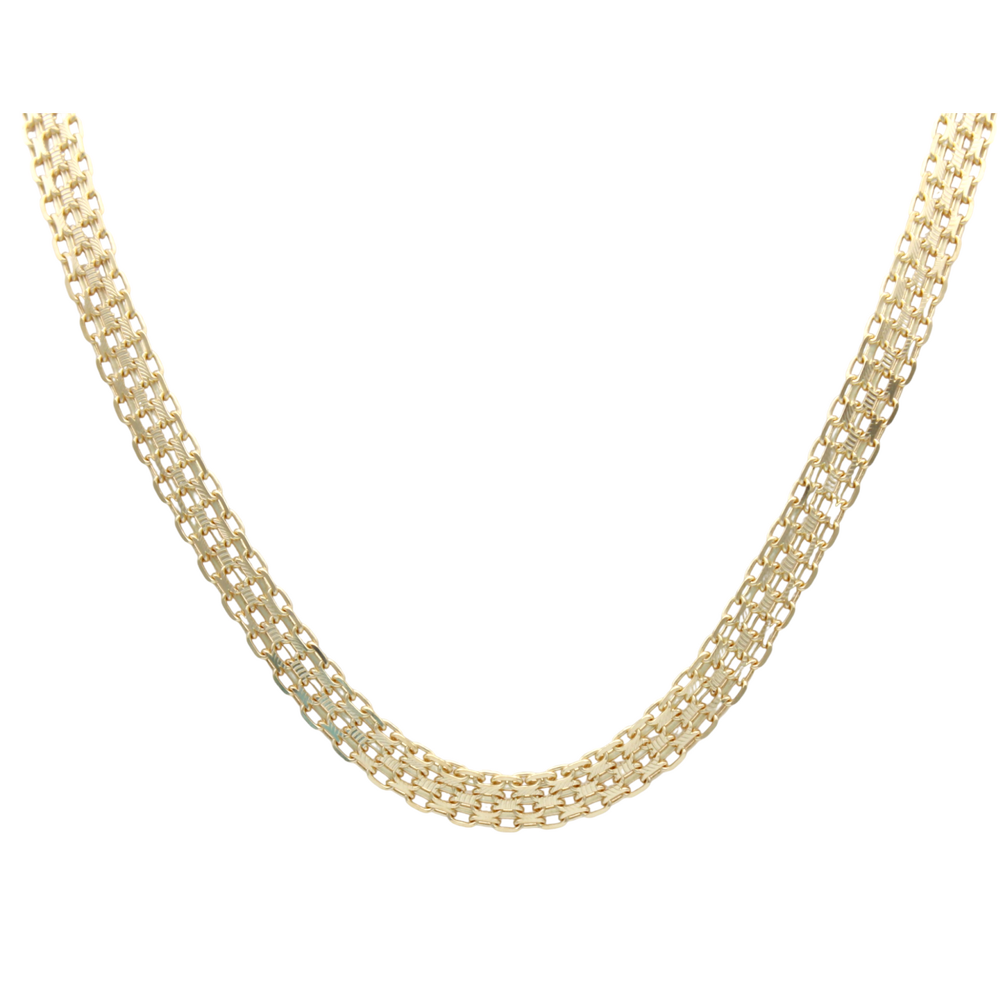 14k 3-Row Bismark Necklace - 5.70 mm