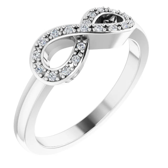 14k White Gold Diamond Infinity Ring