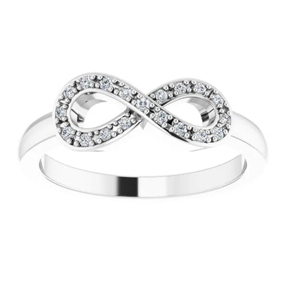 14k White Gold Diamond Infinity Ring