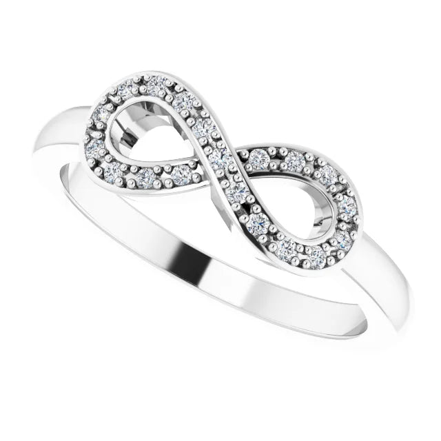 14k White Gold Diamond Infinity Ring