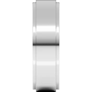 14k White Gold Flat Step Down Edge Comfort Fit Wedding Band