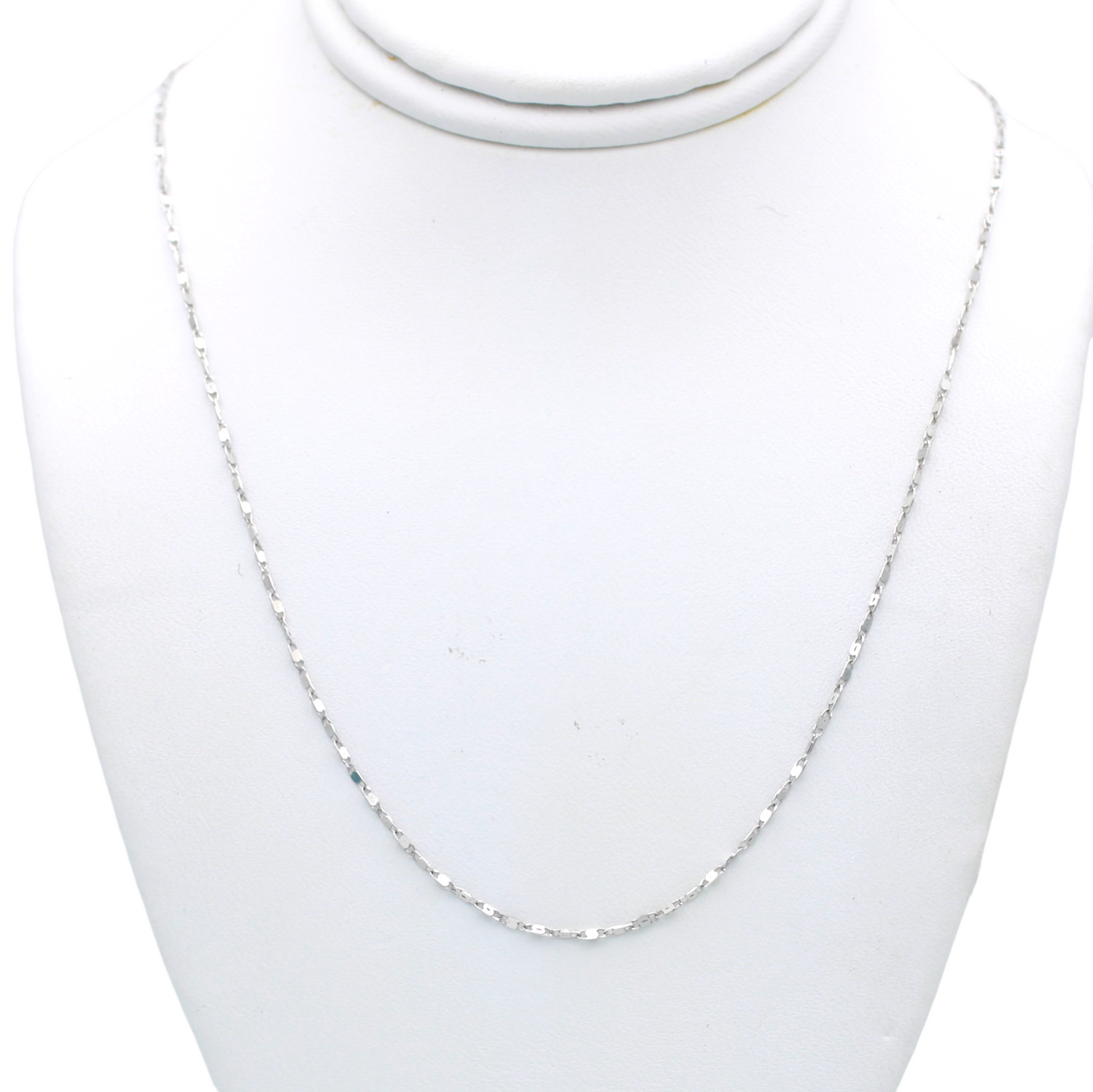 14k White Alternate Mirror Link Chain - 1.00 mm