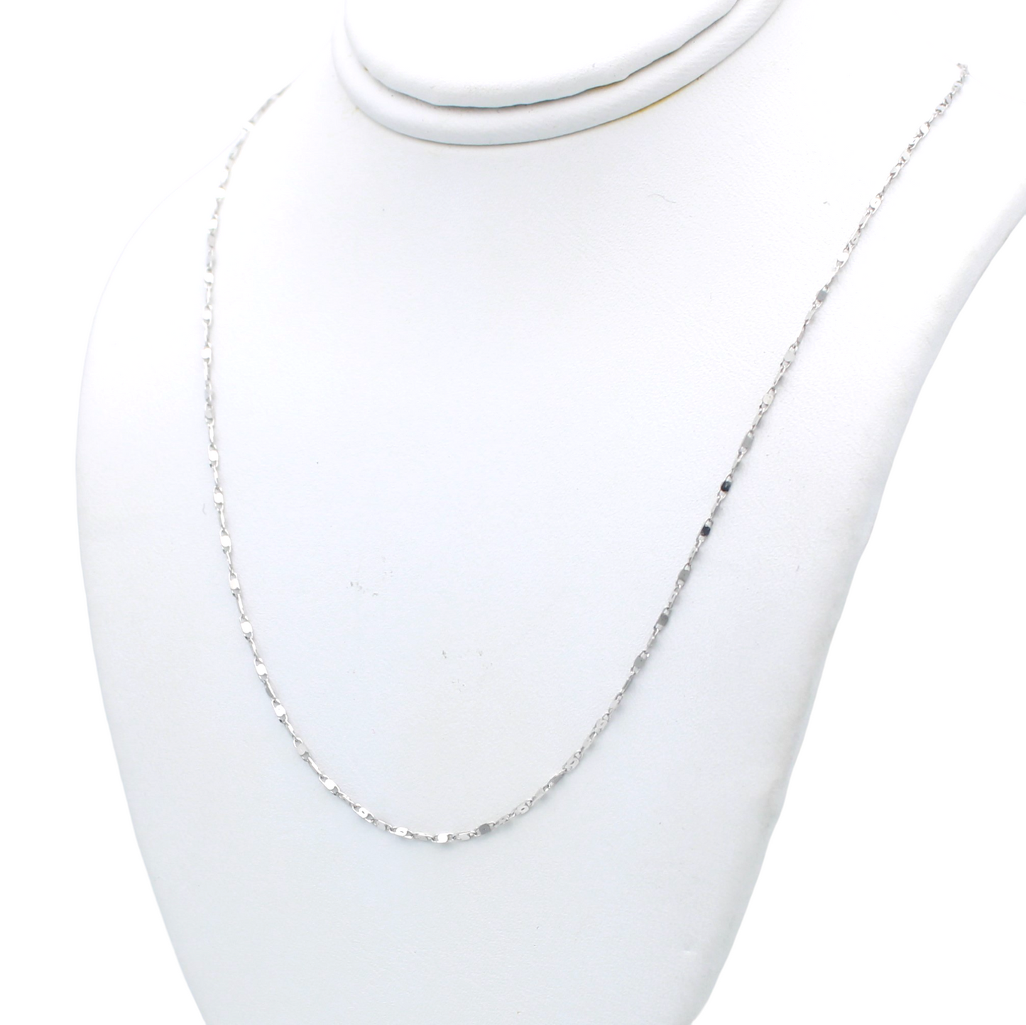 14k White Alternate Mirror Link Chain - 1.00 mm