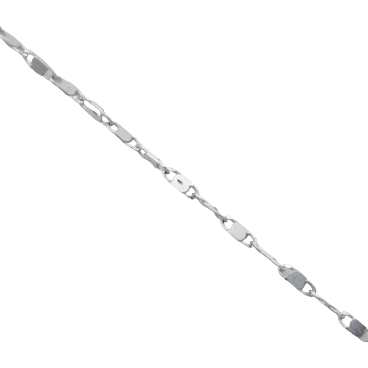 14k White Alternate Mirror Link Chain - 1.00 mm