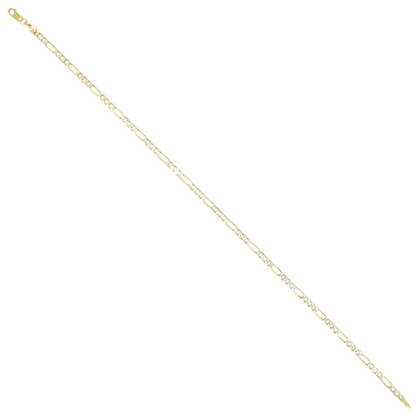 14k Two-Tone D/C Figaro Anklet