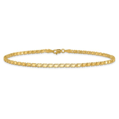 14k Children's Double Sided Heart Bracelet